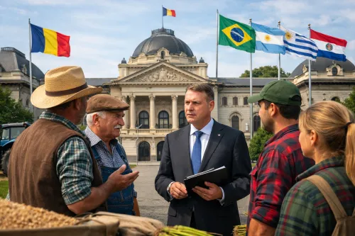 Pe agenda discuțiilor se află efectele potențiale ale creșterii importurilor agroalimentare din statele sud-americane, în special în sectoarele sensibile precum carne și produse vegetale.