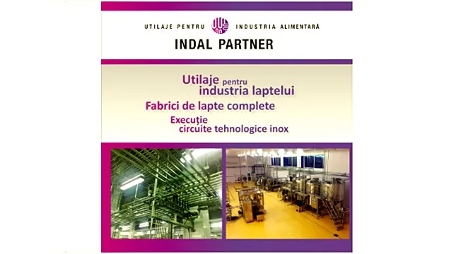 INDAL PARTNER este o companie specializată în furnizarea de tehnologii și echipamente pentru procesarea laptelui, cu o experiență solidă în proiectarea și implementarea de soluții adaptate cerințelor tehnice și de igienă din industrie.