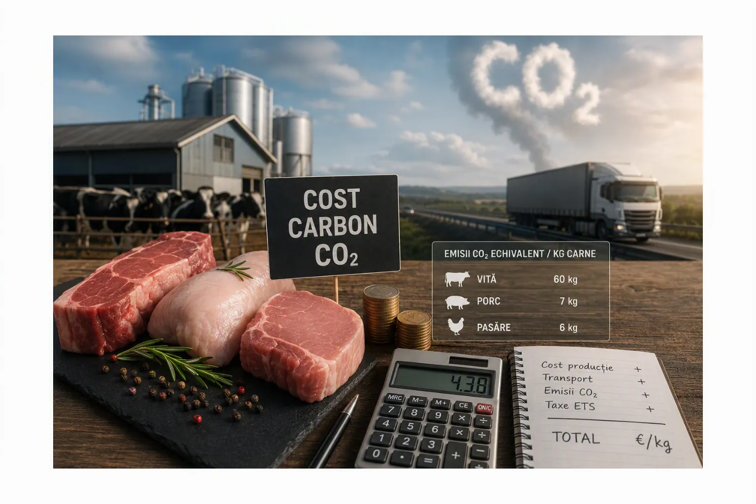 Industria cărnii calculează, în mod tradițional, costul unui kilogram de produs în funcție de cheltuielile cu materia primă, furajele, energia, forța de muncă, procesarea și transportul. Î
