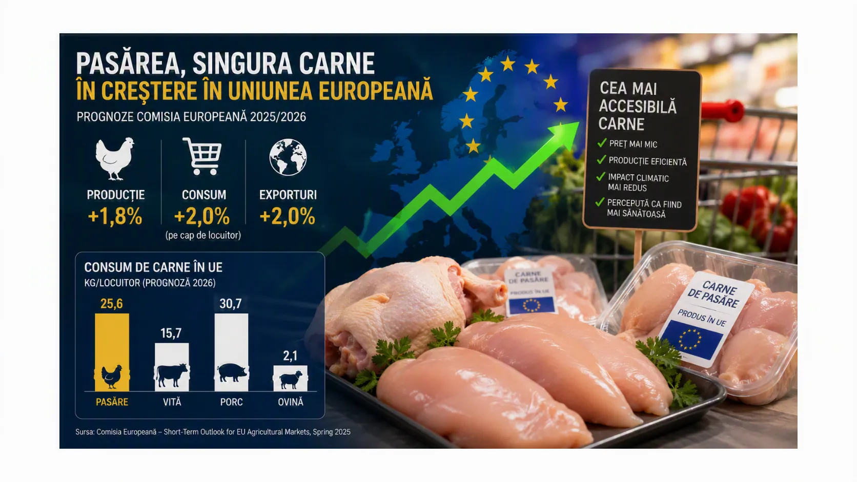 De ce câștigă pasărea teren? Explicația ține atât de economie, cât și de schimbarea obiceiurilor alimentare.