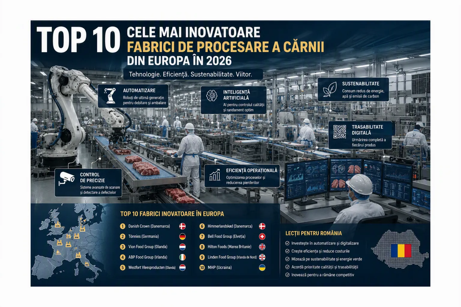 Nu dimensiunea fabricii mai face diferența în industria europeană a cărnii, ci tehnologia.