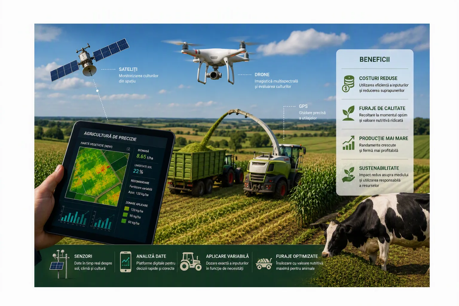 Tehnologiile digitale permit monitorizarea culturilor încă din primele faze de vegetație.