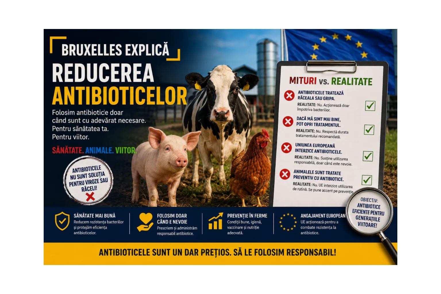 De ce insistă Comisia Europeană asupra reducerii utilizării antibioticelor?