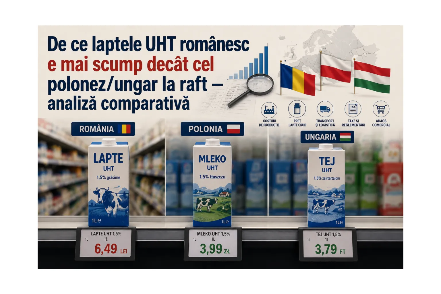 Fermierul român pierde bani la fiecare litru