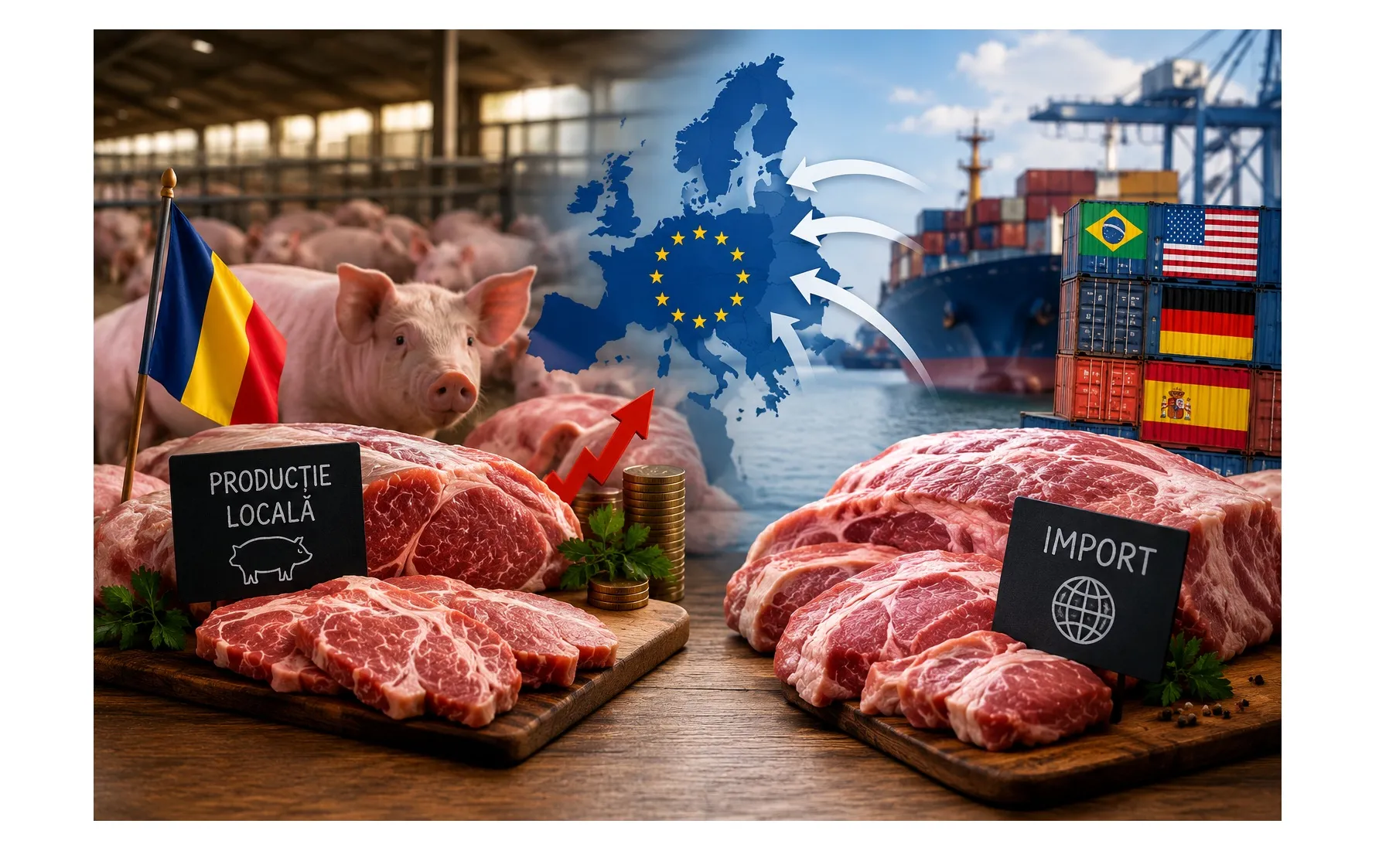 România cumpără din afară aproape toată carnea de porc pe care o consumă,,,