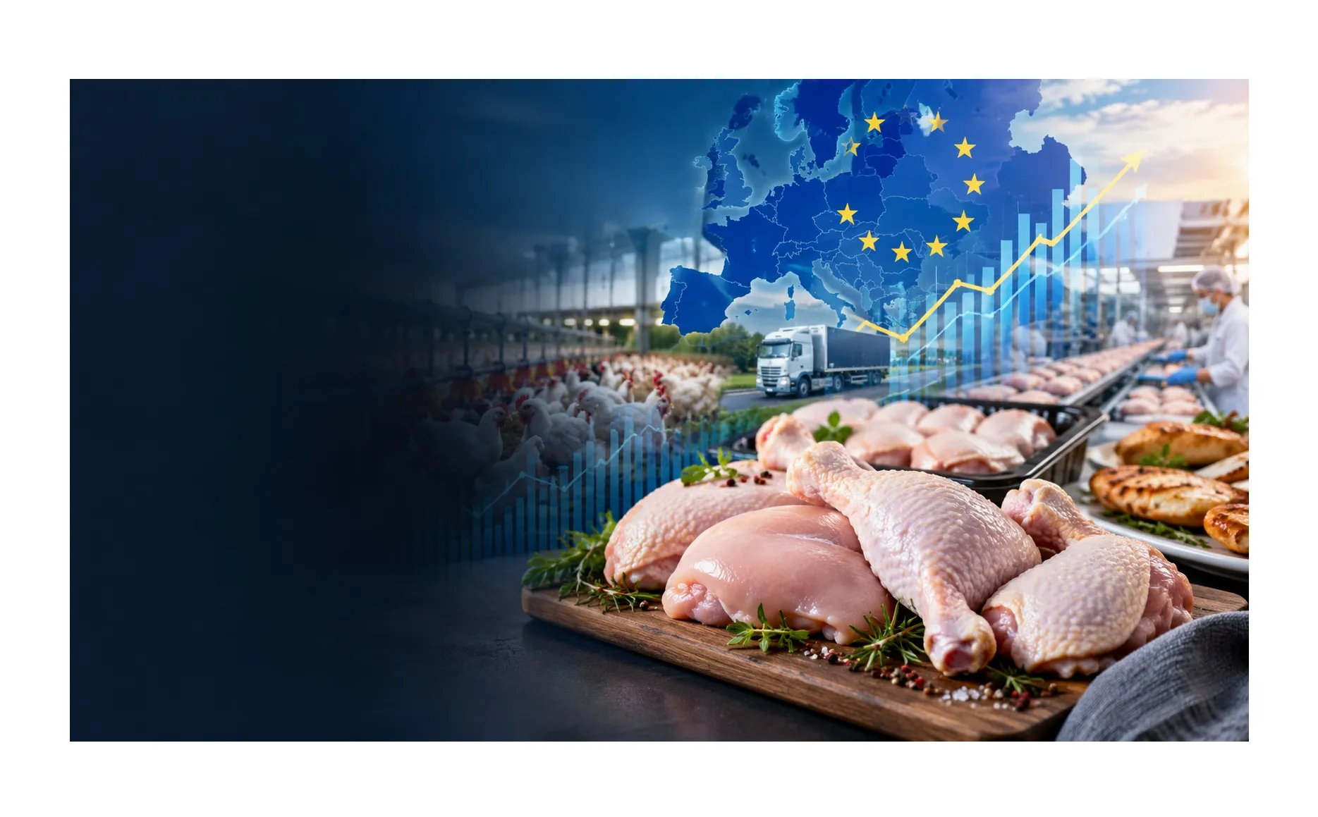 Carnea de pui rămâne, de departe, cea mai consumată carne din Uniunea Europeană